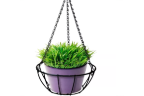 Кашпо подвесное черное